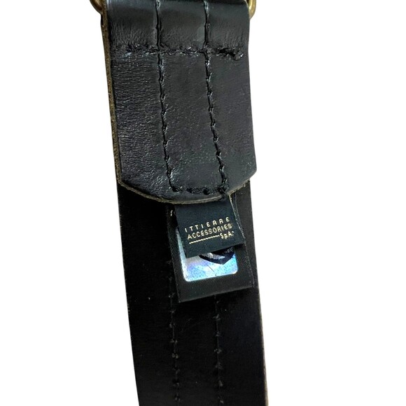 Vtg Roberto Cavalli Ittierre Italian Dark Brown Leather Belt w Rhinestone Buckle - Picture 5 of 11